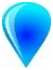Blue gradient teardrop-shaped icon design.